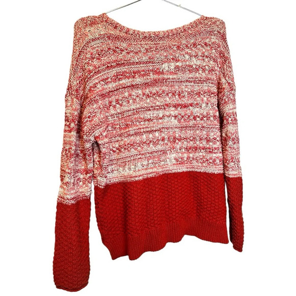 Caslon Colorblock Marled Crewneck Cable Knit Sweater size Medium - Picture 3 of 5